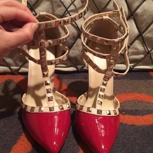 Stud red heels - NEVER WORN